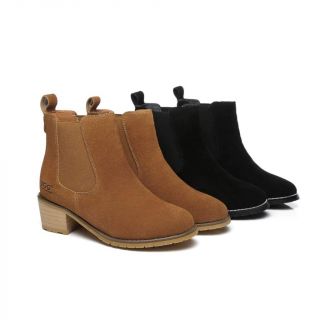 AS UGG Women Block Heel Sylvia Fashion Boots