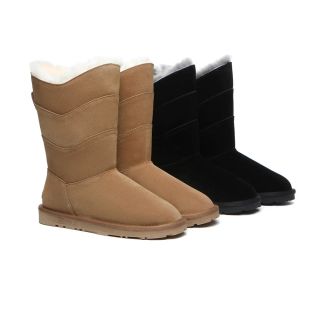 Premium Australian Sheepskin Tall Boots Women Swanston 3 Panel