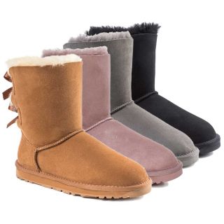 UGG OZWEAR 3rd Gen Ladies Bailey Bow Short Boots Premium Sheepskin Water Resist